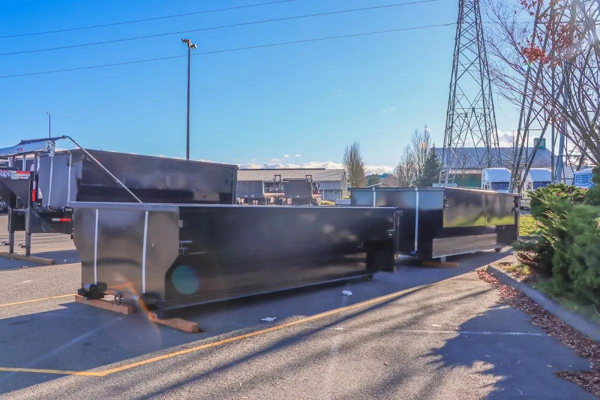 Roll-off dumpster ready for waste disposal at job site for Cleanout Dumpster Rental in Waterford